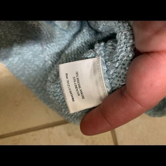 Eileen Fisher Light Blue V-Neck Sweater Size Small - Picture 5 of 7